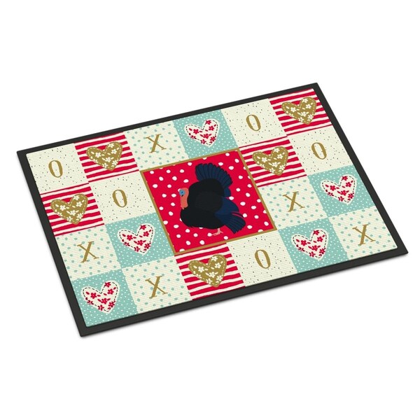 Carolines Treasures 18 x 27 in. Norfolk Black Turkey Love Indoor or Outdoor Mat CK5412MAT - main